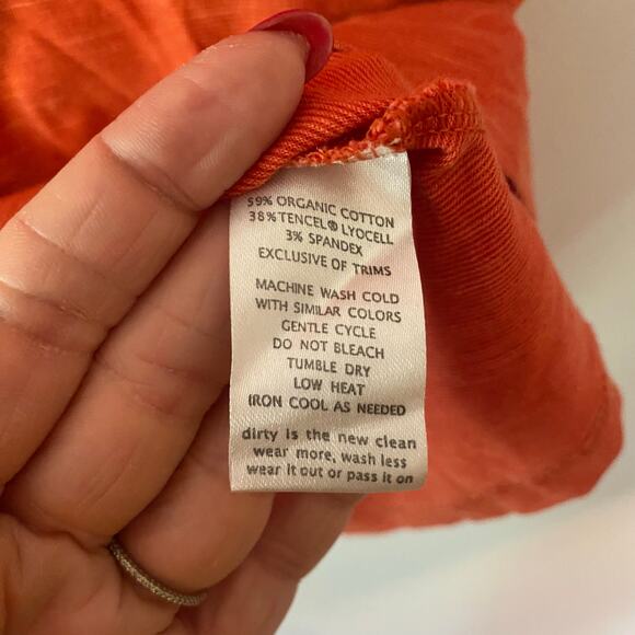 Toad & Co Orange V-neck Shirt Gorpcore Loungewear Lightweight Women's size XS - Picture 9 of 10